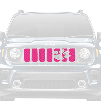 Dirty Acres® - 1-Pc Tiger Paw Print Style White/Pink Perforated Main Grille