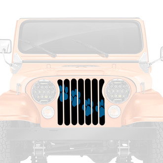 Dirty Acres® - 1-Pc Puppy Paw Prints Style Blue Perforated Main Grille