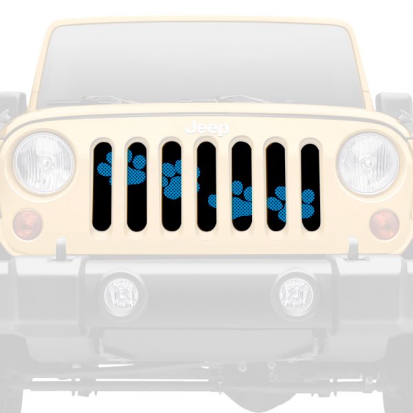 Dirty Acres® - 1-Pc Puppy Paw Prints Style Blue Perforated Main Grille