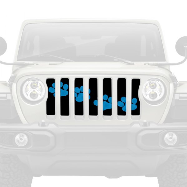 Dirty Acres® - 1-Pc Puppy Paw Prints Style Blue Perforated Main Grille