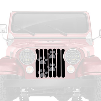 Dirty Acres® - 1-Pc Puppy Paw Prints Style Gray Perforated Main Grille