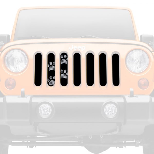 Dirty Acres® - 1-Pc Puppy Paw Prints Style Gray Perforated Main Grille