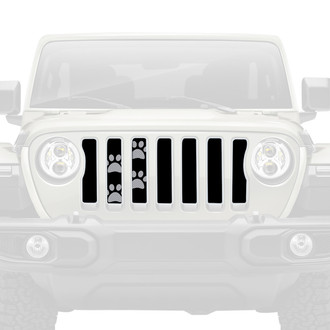 Dirty Acres® - 1-Pc Puppy Paw Prints Style Gray Perforated Main Grille