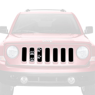 Dirty Acres® - 1-Pc Puppy Paw Prints Style Gray Perforated Main Grille