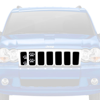Dirty Acres® - 1-Pc Puppy Paw Prints Style Gray Perforated Main Grille