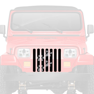 Dirty Acres® - 1-Pc Puppy Paw Prints Style Gray Perforated Main Grille