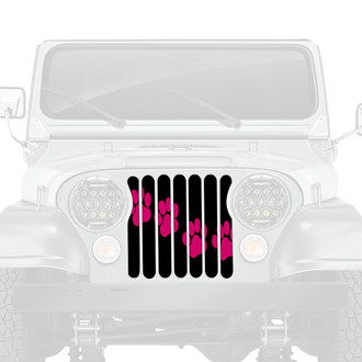 Dirty Acres® - 1-Pc Puppy Paw Prints Style Pink Perforated Main Grille