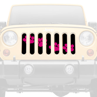 Dirty Acres® - 1-Pc Puppy Paw Prints Style Pink Perforated Main Grille
