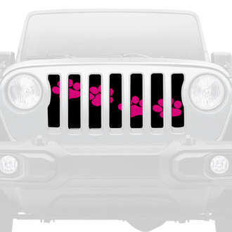 Dirty Acres® - 1-Pc Puppy Paw Prints Style Pink Perforated Main Grille