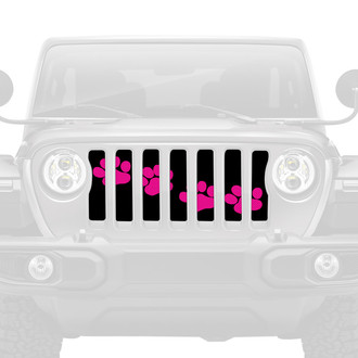 Dirty Acres® - 1-Pc Puppy Paw Prints Style Pink Perforated Main Grille