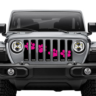 Dirty Acres® - 1-Pc Puppy Paw Prints Style Pink Perforated Main Grille