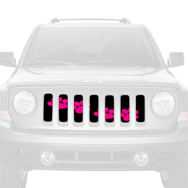 Dirty Acres® - 1-Pc Puppy Paw Prints Style Pink Perforated Main Grille
