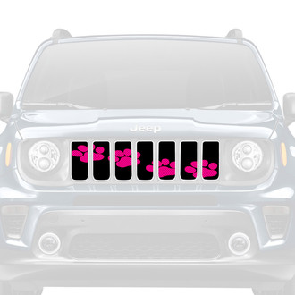 Dirty Acres® - 1-Pc Puppy Paw Prints Style Pink Perforated Main Grille
