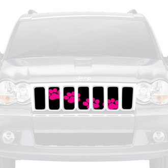 Dirty Acres® - 1-Pc Puppy Paw Prints Style Pink Perforated Main Grille