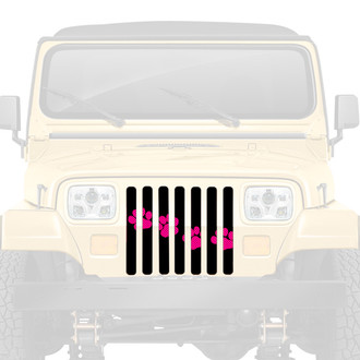 Dirty Acres® - 1-Pc Puppy Paw Prints Style Pink Perforated Main Grille