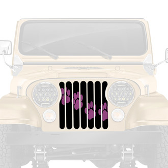 Dirty Acres® - 1-Pc Puppy Paw Prints Style Purple Perforated Main Grille