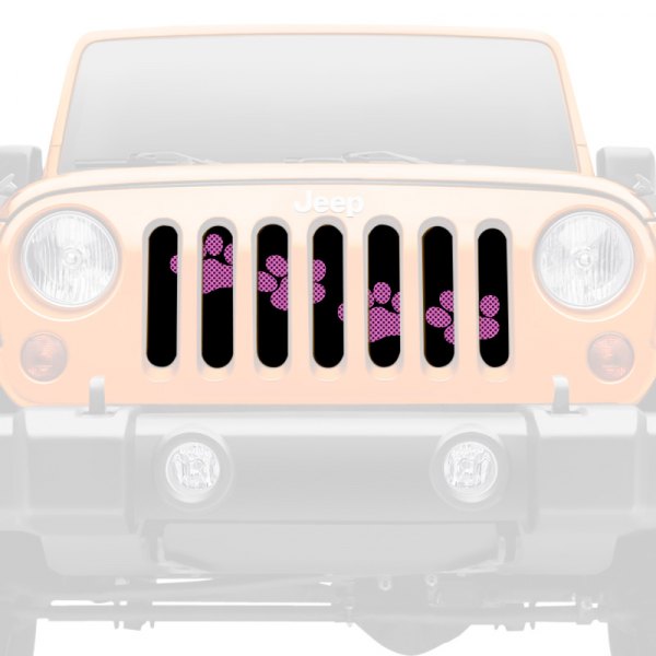 Dirty Acres® - 1-Pc Puppy Paw Prints Style Purple Perforated Main Grille