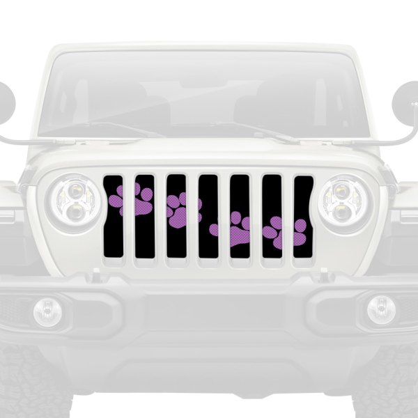 Dirty Acres® - 1-Pc Puppy Paw Prints Style Purple Perforated Main Grille