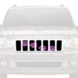 Dirty Acres® - 1-Pc Puppy Paw Prints Style Purple Perforated Main Grille