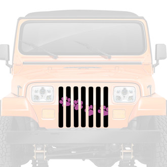 Dirty Acres® - 1-Pc Puppy Paw Prints Style Purple Perforated Main Grille