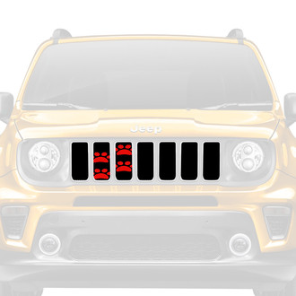 Dirty Acres® - 1-Pc Puppy Paw Prints Style Red Perforated Main Grille