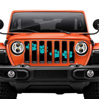Dirty Acres® - 1-Pc Puppy Paw Prints Style Teal Perforated Main Grille