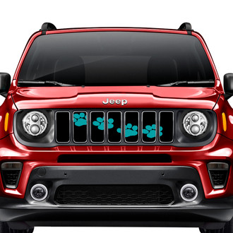 Dirty Acres® - 1-Pc Puppy Paw Prints Style Teal Perforated Main Grille
