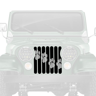 Dirty Acres® - 1-Pc Puppy Paw Prints Style White Perforated Main Grille