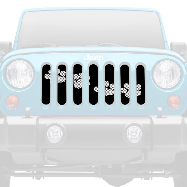 Dirty Acres® - 1-Pc Puppy Paw Prints Style White Perforated Main Grille