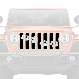 Dirty Acres® - 1-Pc Puppy Paw Prints Style White Perforated Main Grille