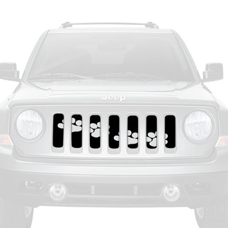 Dirty Acres® - 1-Pc Puppy Paw Prints Style White Perforated Main Grille