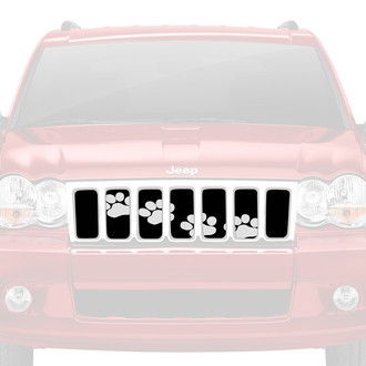 Dirty Acres® - 1-Pc Puppy Paw Prints Style White Perforated Main Grille