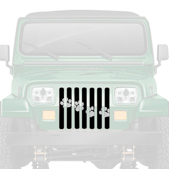 Dirty Acres® - 1-Pc Puppy Paw Prints Style White Perforated Main Grille