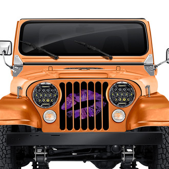 Dirty Acres® - 1-Pc Camo Kiss Style Purple Perforated Main Grille