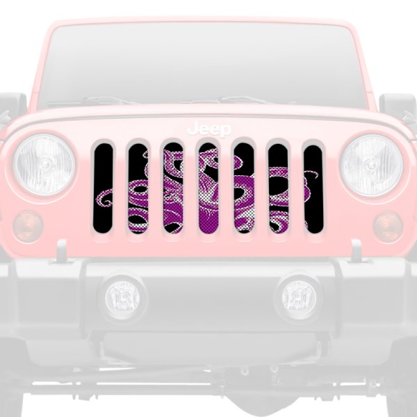 Dirty Acres® - 1-Pc Octopus Style Purple/White/Black Perforated Main Grille