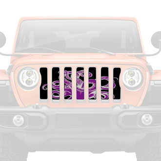 Dirty Acres® - 1-Pc Octopus Style Purple/White/Black Perforated Main Grille