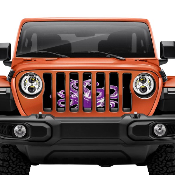 Dirty Acres® - 1-Pc Octopus Style Purple/White/Black Perforated Main Grille