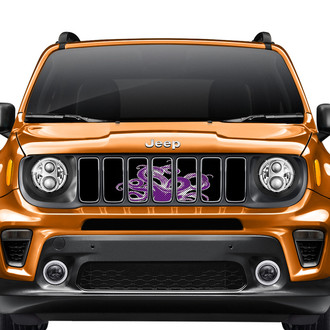 Dirty Acres® - 1-Pc Octopus Style Purple/White/Black Perforated Main Grille
