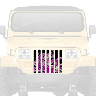 Dirty Acres® - 1-Pc Octopus Style Purple/White/Black Perforated Main Grille