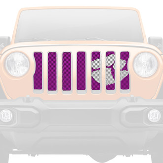 Dirty Acres® - 1-Pc Tiger Paw Print Style White/Purple Perforated Main Grille