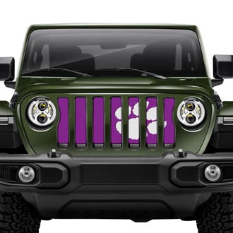 Dirty Acres® - 1-Pc Tiger Paw Print Style White/Purple Perforated Main Grille