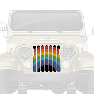 Dirty Acres® - 1-Pc Rainbow Pride Flag Style Perforated Main Grille