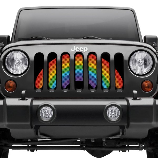 Dirty Acres® - 1-Pc Rainbow Pride Flag Style Perforated Main Grille