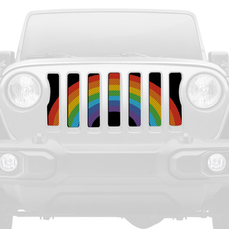 Dirty Acres® - 1-Pc Rainbow Pride Flag Style Perforated Main Grille