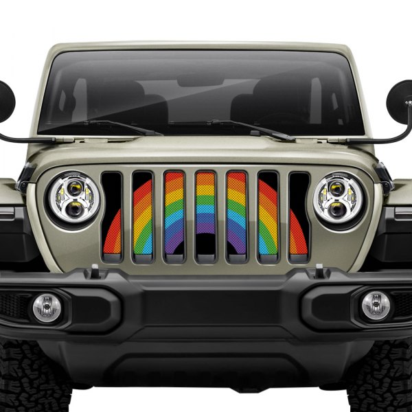 Dirty Acres® - 1-Pc Rainbow Pride Flag Style Perforated Main Grille