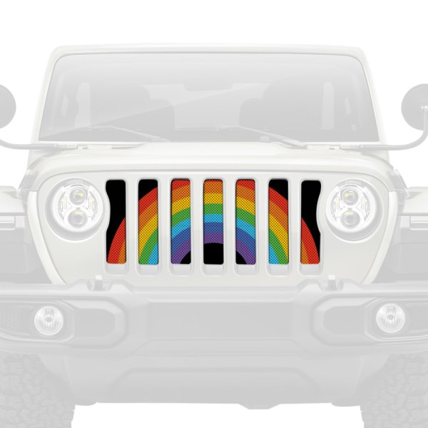 Dirty Acres® - 1-Pc Rainbow Pride Flag Style Perforated Main Grille