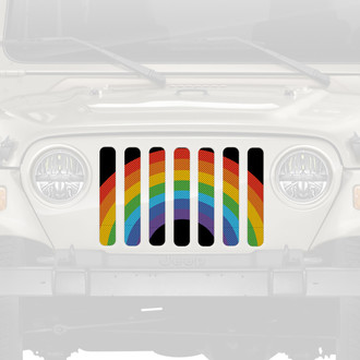 Dirty Acres® - 1-Pc Rainbow Pride Flag Style Perforated Main Grille
