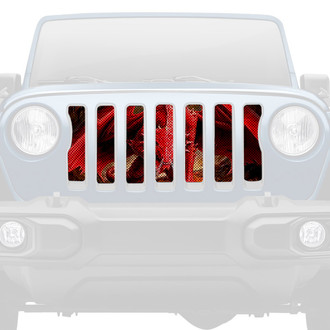 Dirty Acres® - 1-Pc Dragon Style Red Perforated Main Grille