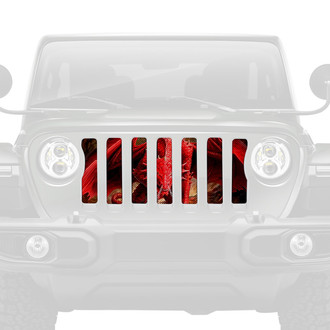 Dirty Acres® - 1-Pc Dragon Style Red Perforated Main Grille