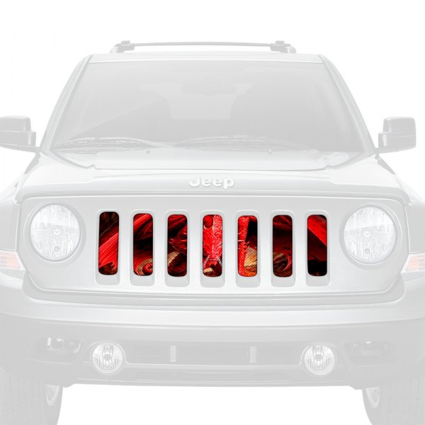 Dirty Acres® - 1-Pc Dragon Style Red Perforated Main Grille
